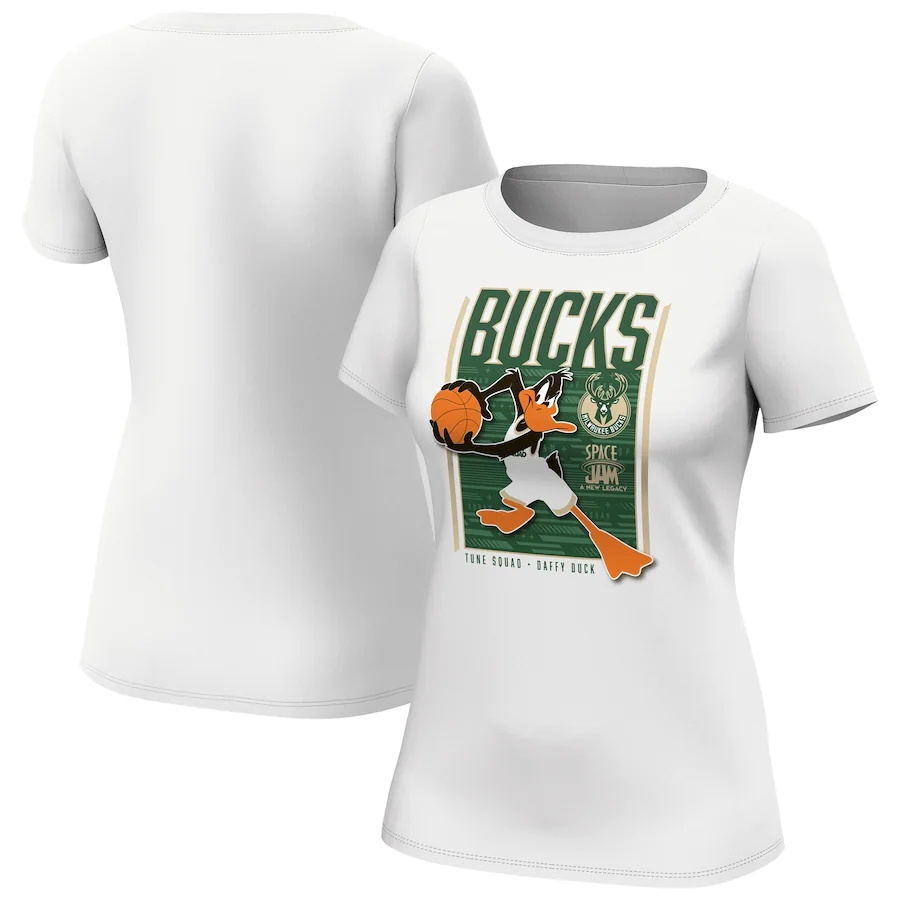 Футболка Milwaukee Bucks Fanatics Branded Space Jam Tune Squad Daffy Duck T-Shirt – Womens
