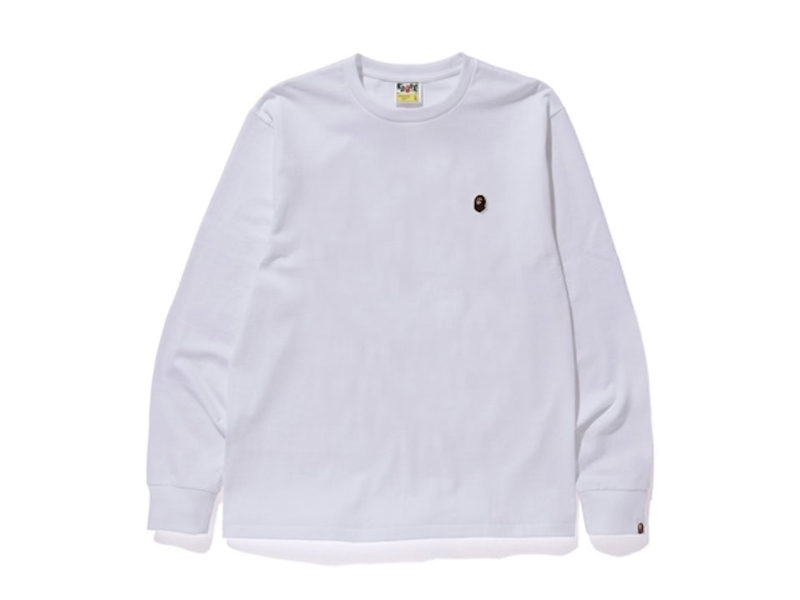 Футболка BAPE Ape Head One Point L/S Tee White