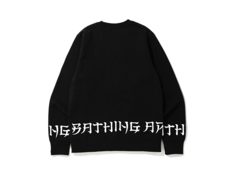 Толстовка BAPE A Bathing Ape Lettered Crewneck Black