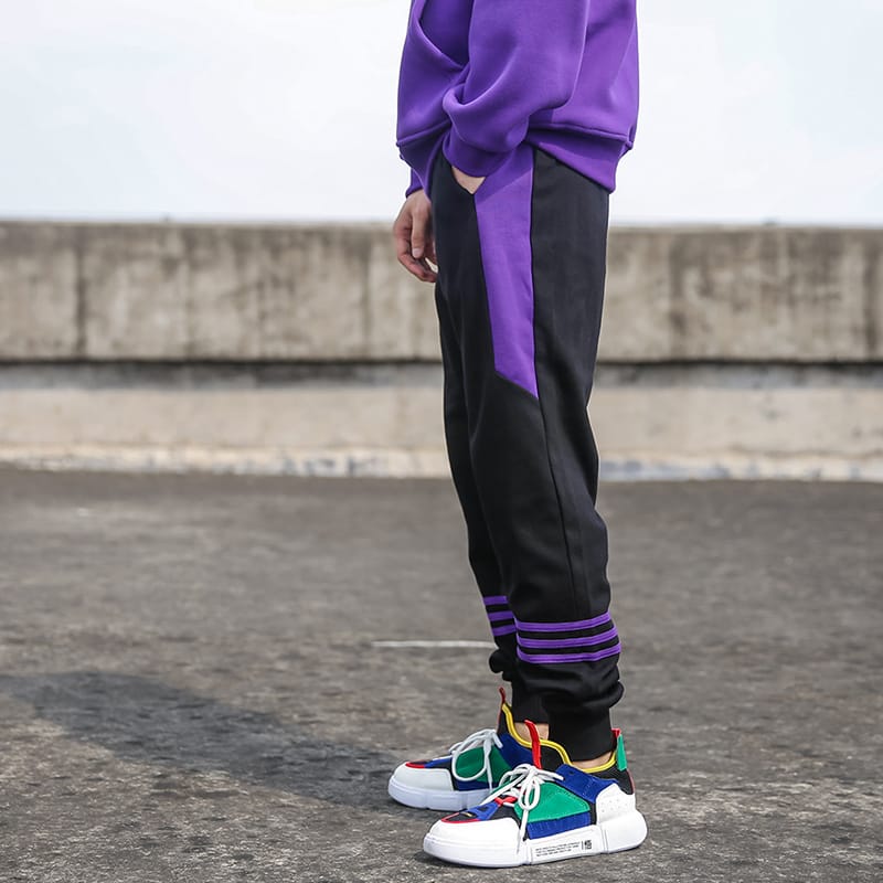 Спортивные штаны DPOY Black-Purple Stripes Pants