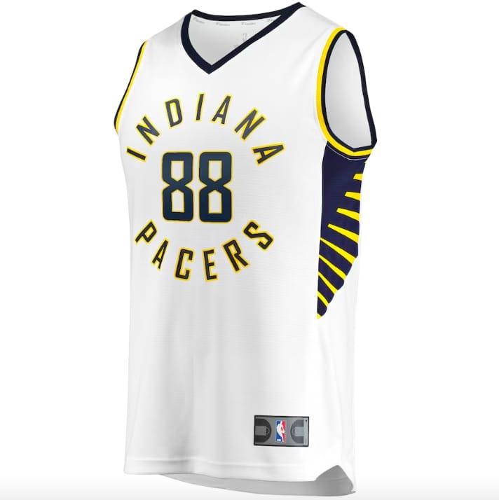 Баскетбольная джерси Indiana Pacers  #88 Goga Bitadze Fast Break Association White Jersey