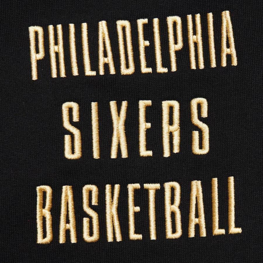 Худи Mitchell & Ness Black Philadelphia 76ers Team OG 2.0 Vintage Logo Fleece Pullover Hoodie