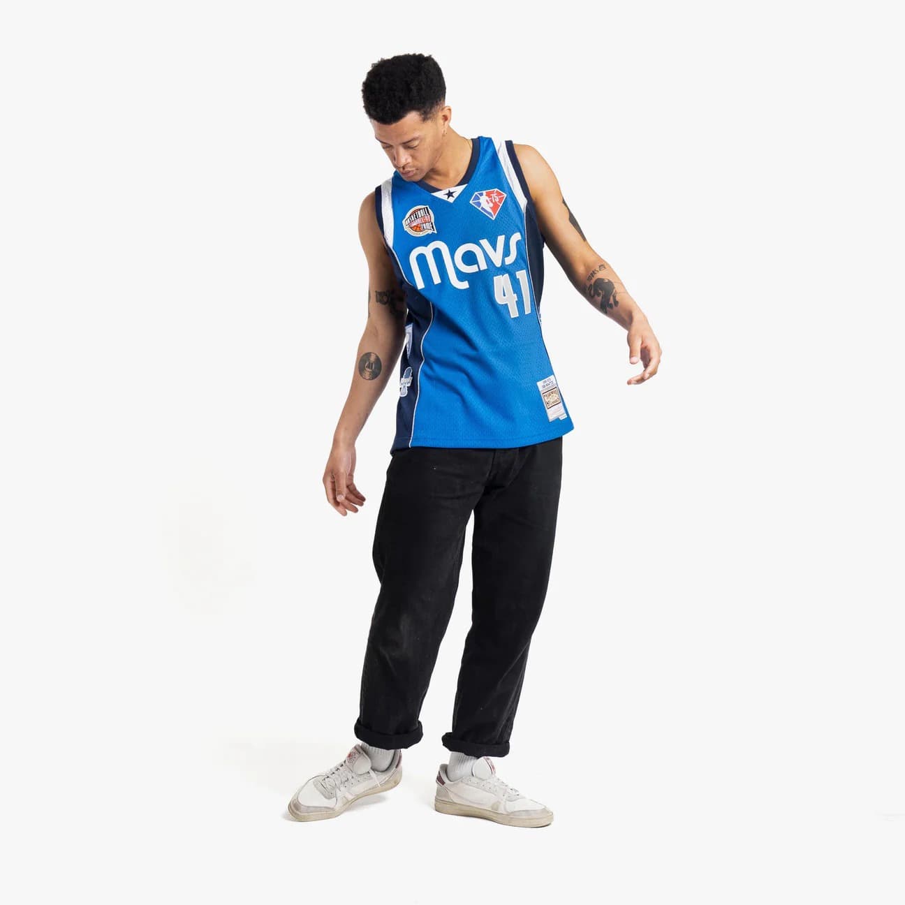 Баскетбольная джерси 2023 Dallas Mavericks Dirk Nowitzki #41 Limited Hall Of Fame Blue Jersey