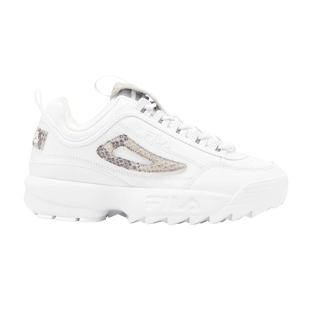 Krossovki-Fila-Wmns-Disruptor-2-Snake-White-High-Rise