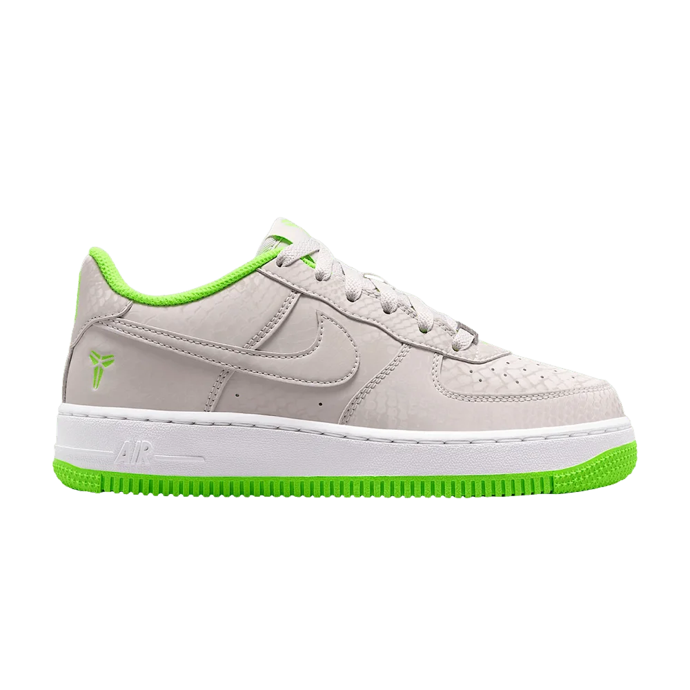 Krossovki-Nike-Air-Force-1-Low-GS-Vast-Grey-White-Electric-Green