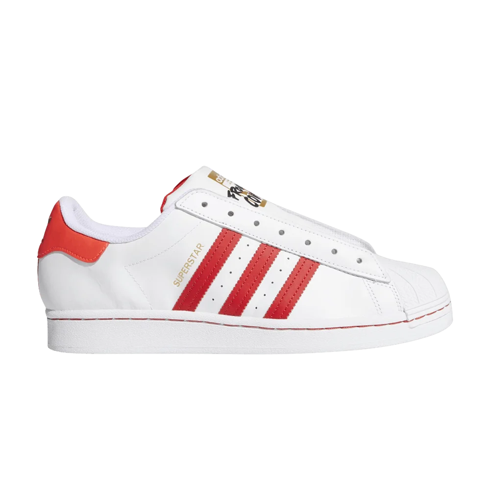 Кроссовки Adidas Superstar Laceless 'White Team Collegiate Red'