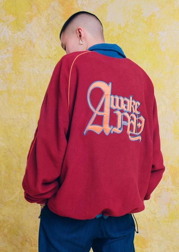Куртка Awake Baseball Fleece Jacket Burgundy/Blue
