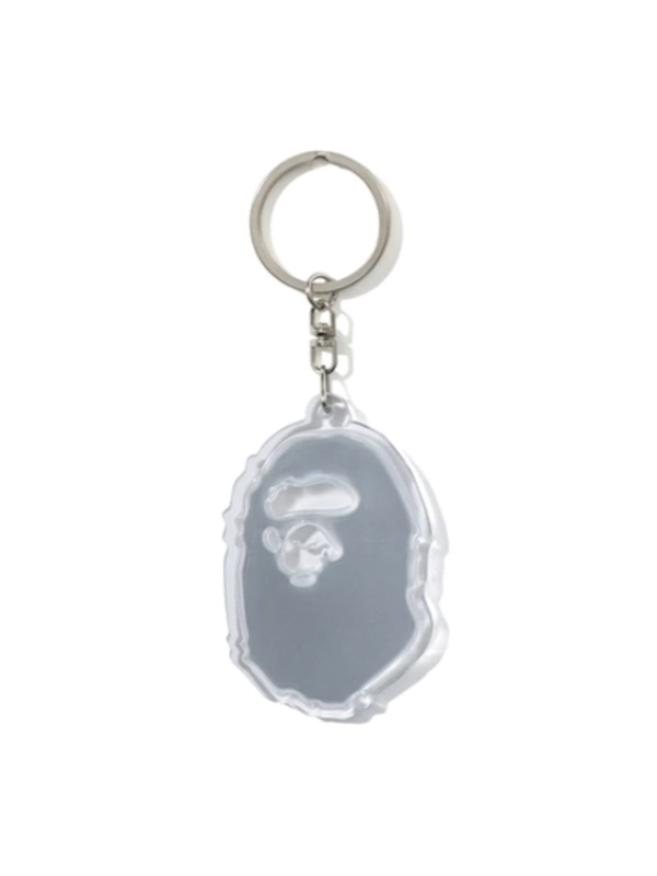Брелок для ключей BAPE Ape Head Reflective Keychain White