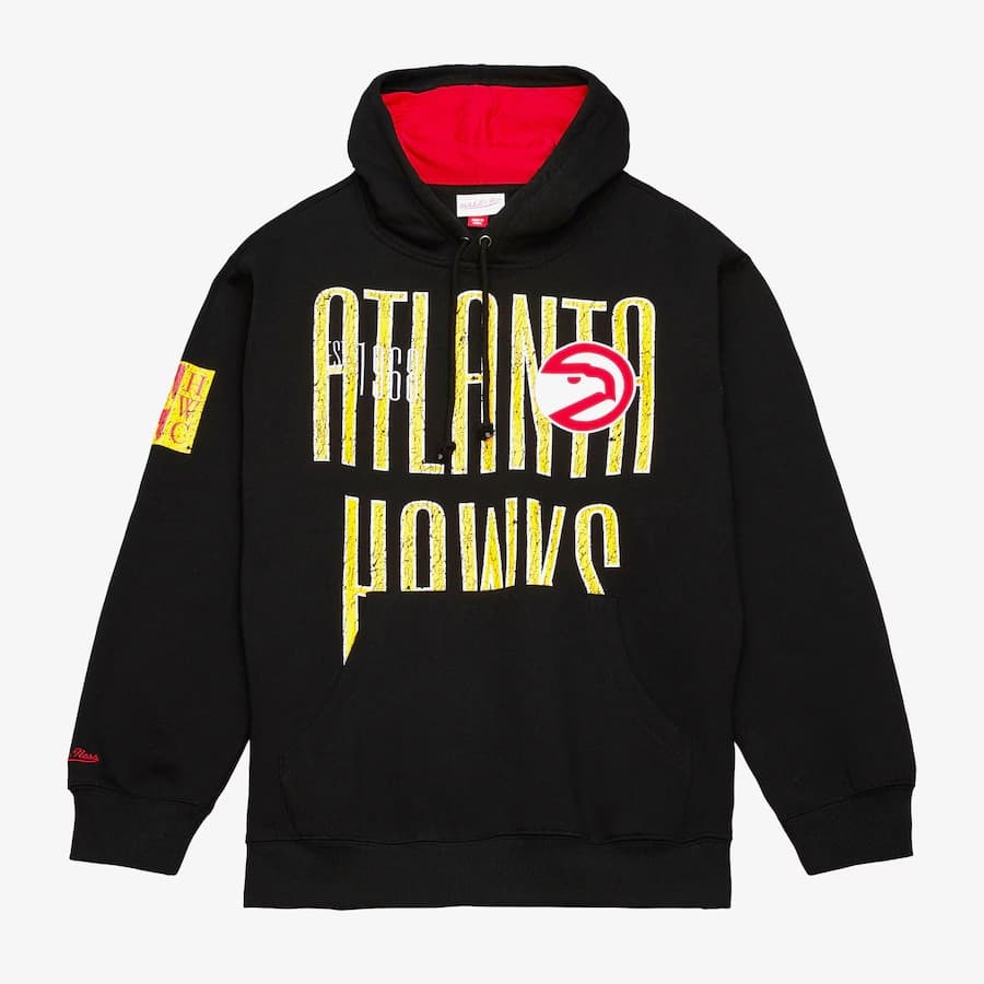 Худи Mitchell & Ness Black Atlanta Hawks Team OG Fleece Pullover Hoodie
