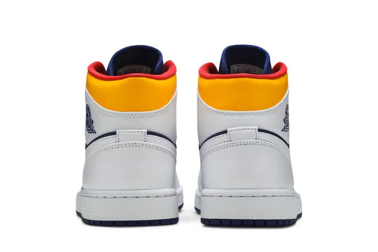 Кроссовки Air Jordan 1 Mid 'White Deep Royal Blue'
