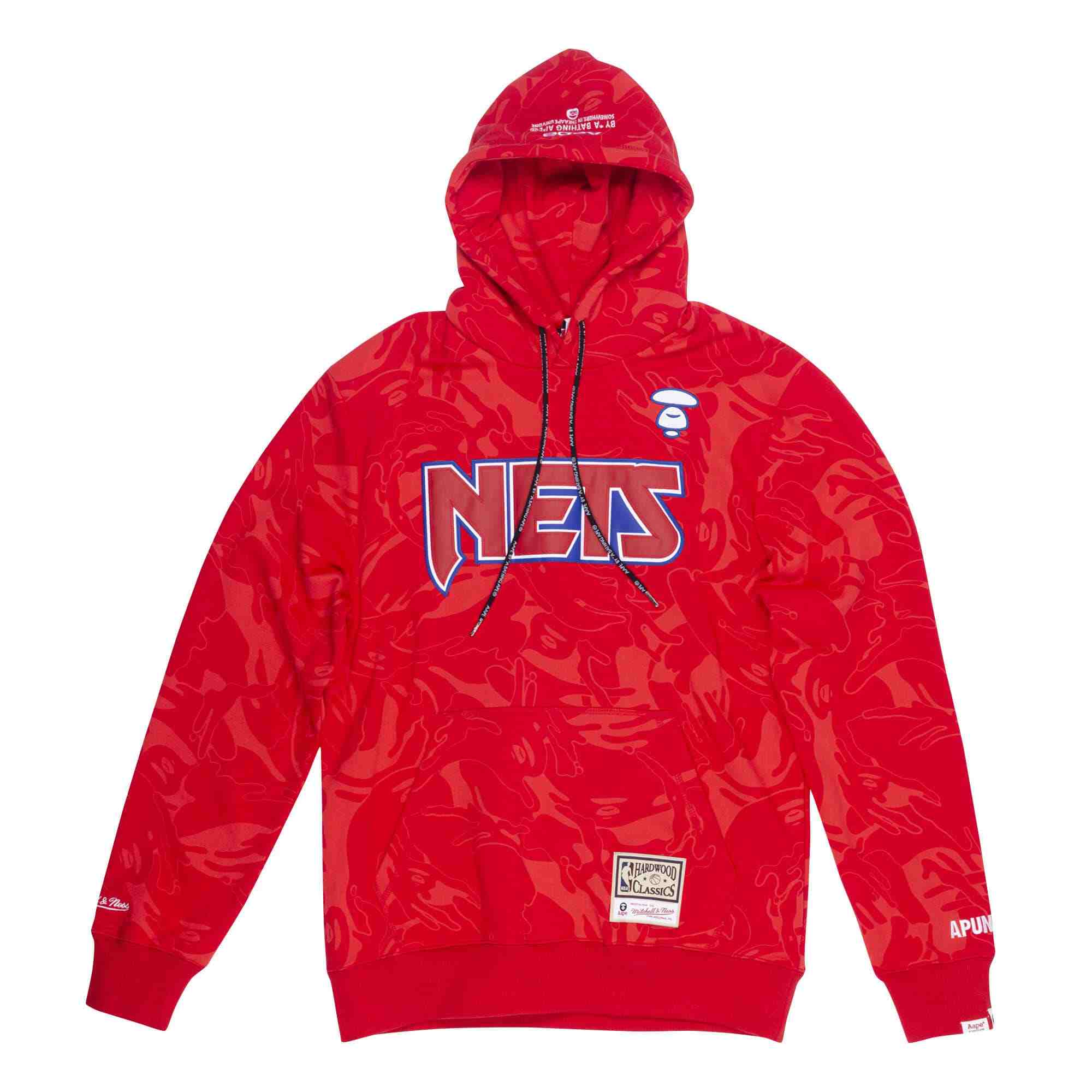 Худи Aape x Mitchell & Ness New Jersey Nets Hoodie Red