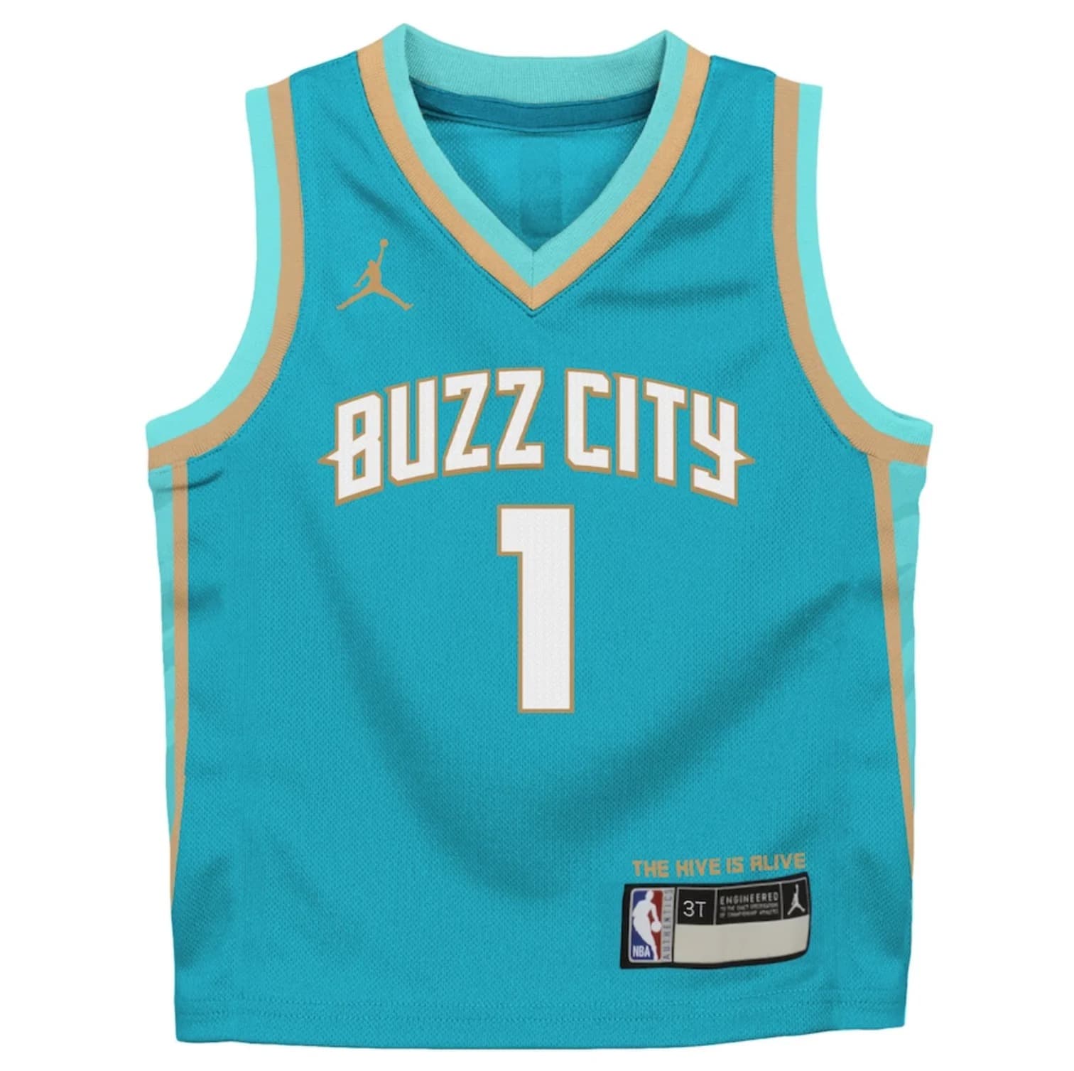 Баскетбольная джерси 2023-24 Charlotte Hornets LaMelo Ball #1 Boys City Edition Teal Jersey