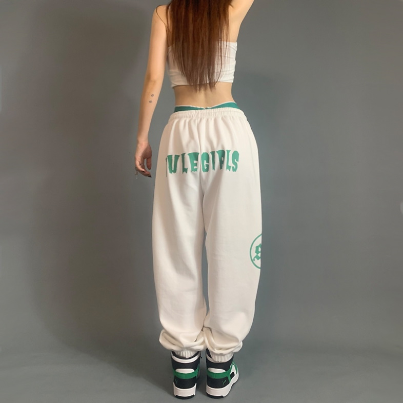 Спортивные брюки 2021 Bulegirls Hip-hop Style Sweatpants White/Red