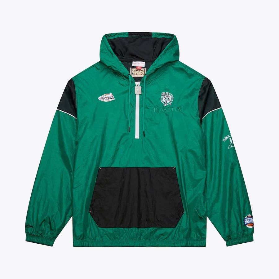 Анорак Mitchell & Ness Kelly Green Boston Celtics Team OG 3.0 Anorak Quarter-Zip Jacket
