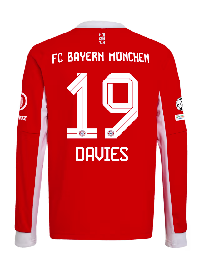 Футбольный лонгслив FC Bayern Munich Home Jersey 25-26 DAVIES 19