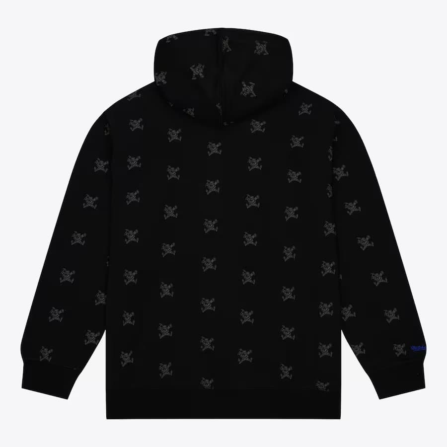 Худи Mitchell & Ness Black Denver Nuggets Allover Print Fleece Pullover Hoodie