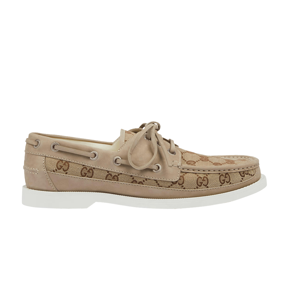 Кроссовки Gucci Lace Up Loafer 'GG Canvas - Beige Ebony'