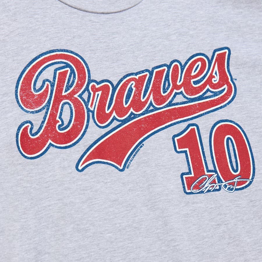 Футболка Mitchell & Ness Chipper Jones Gray Atlanta Braves Name & Number T-Shirt