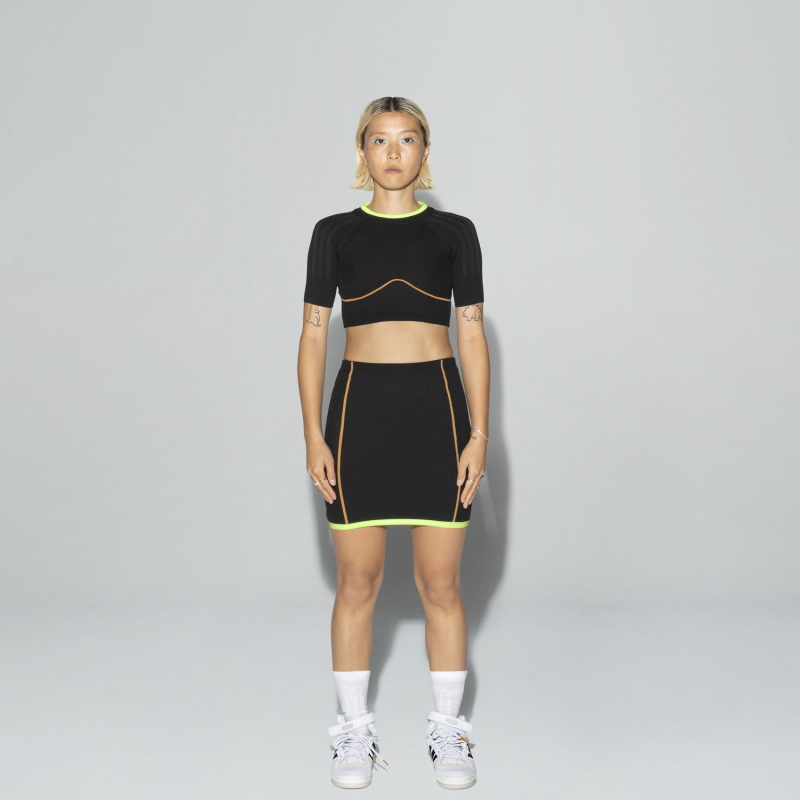Спортивный топ adidas Ivy Park Knit Crop Top Black/Mesa