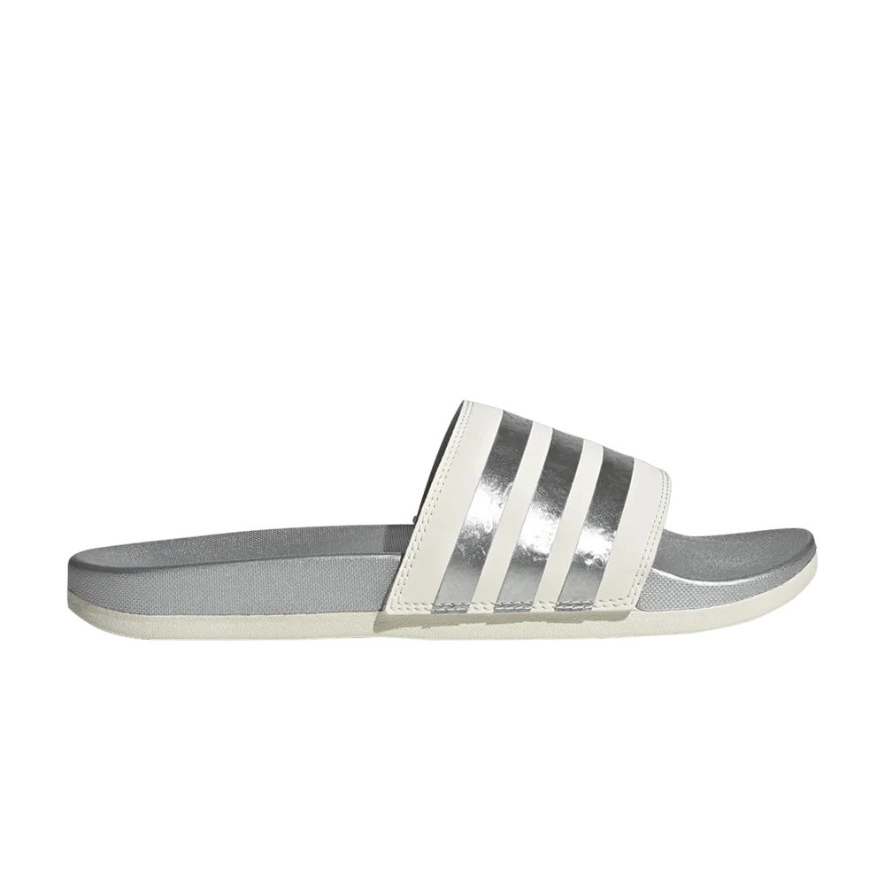 Adidas-Wmns-Adilette-Comfort-Slide-White-Matte-Silver