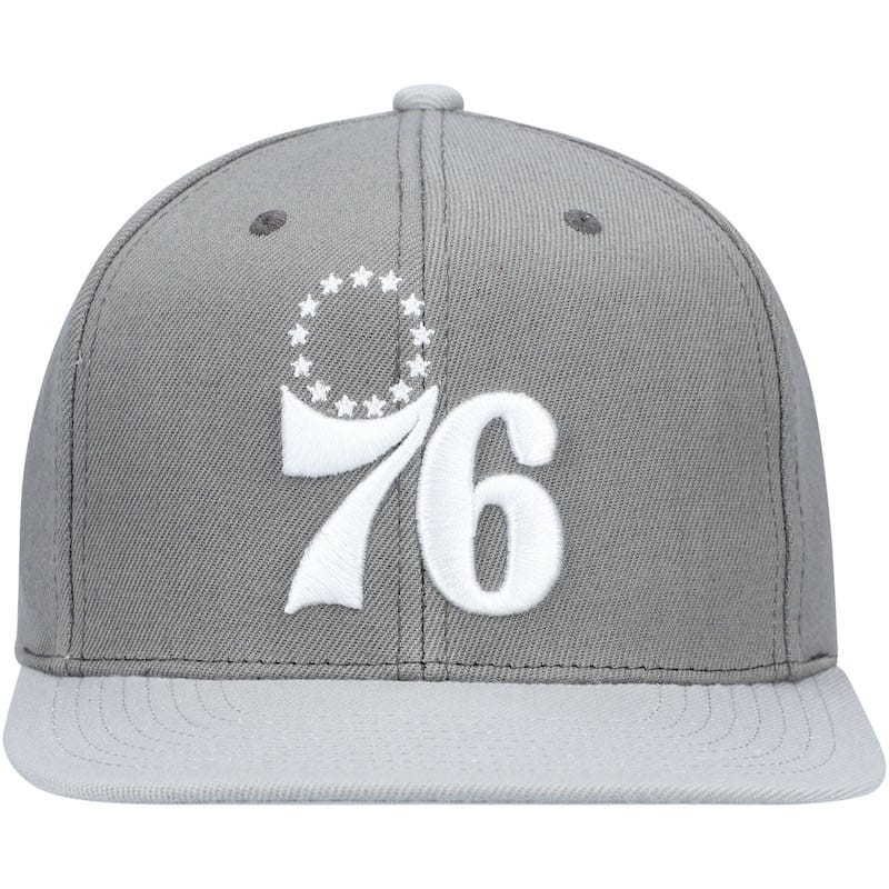 Кепка Mitchell & Ness Gray Philadelphia 76ers Cool Snapback Hat