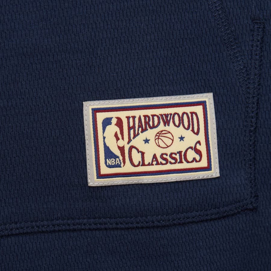 Худи Mitchell & Ness Navy Dallas Mavericks Vintage Logo Thermal Lightweight Pullover Hoodie