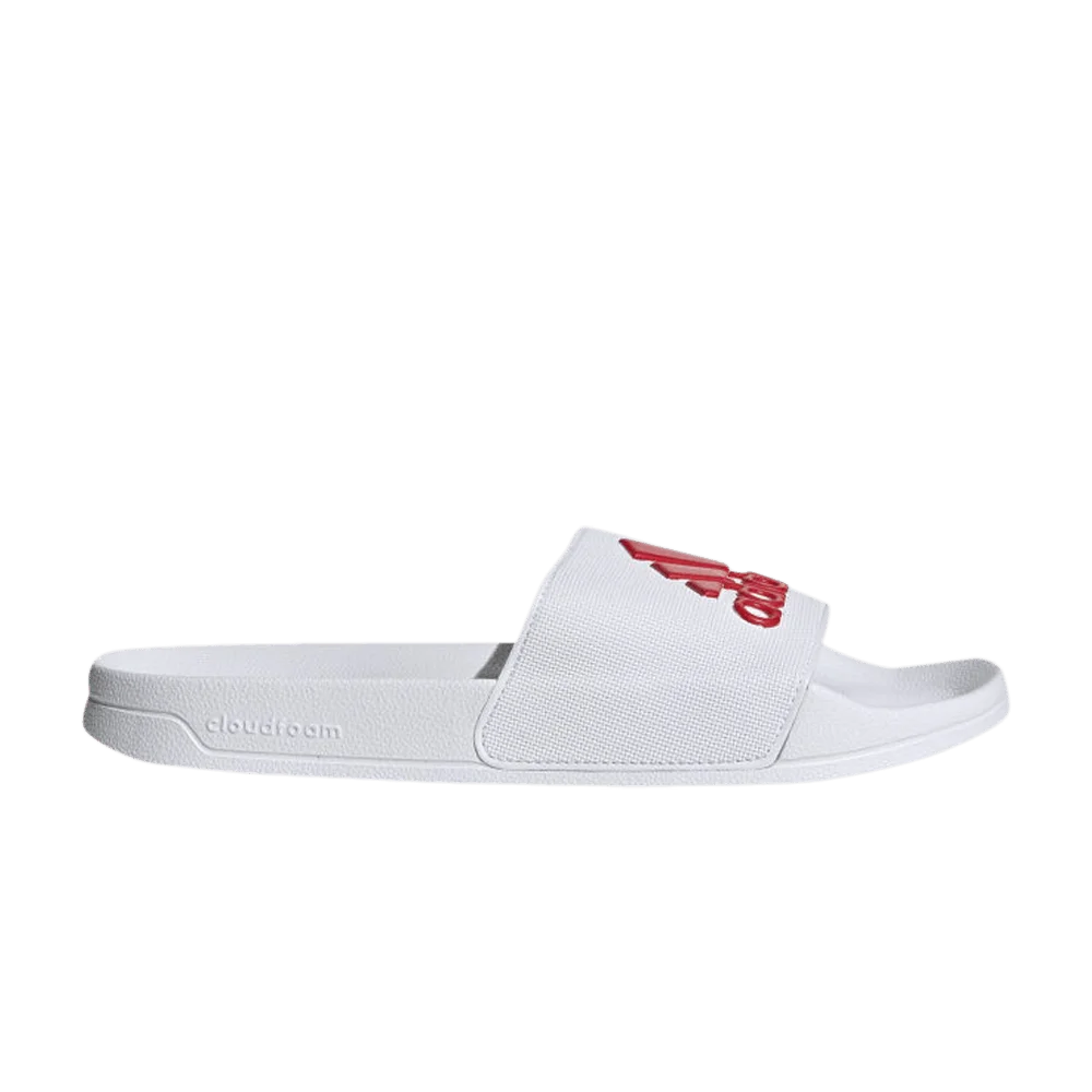 Adidas Adilette Shower Slides 'White Active Red'