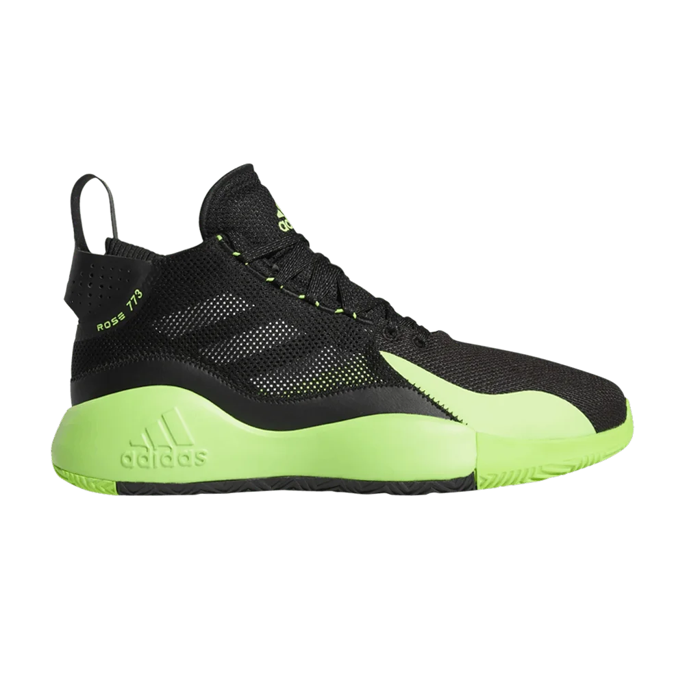 Krossovki-Adidas-D-Rose-773-2020-Black-Team-Solar-Green