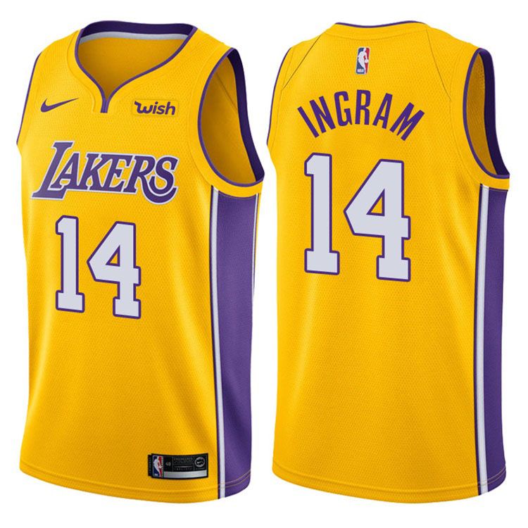 Баскетбольная джерси 2017-18 Brandon Ingram Los Angeles Lakers #14 Icon Gold
