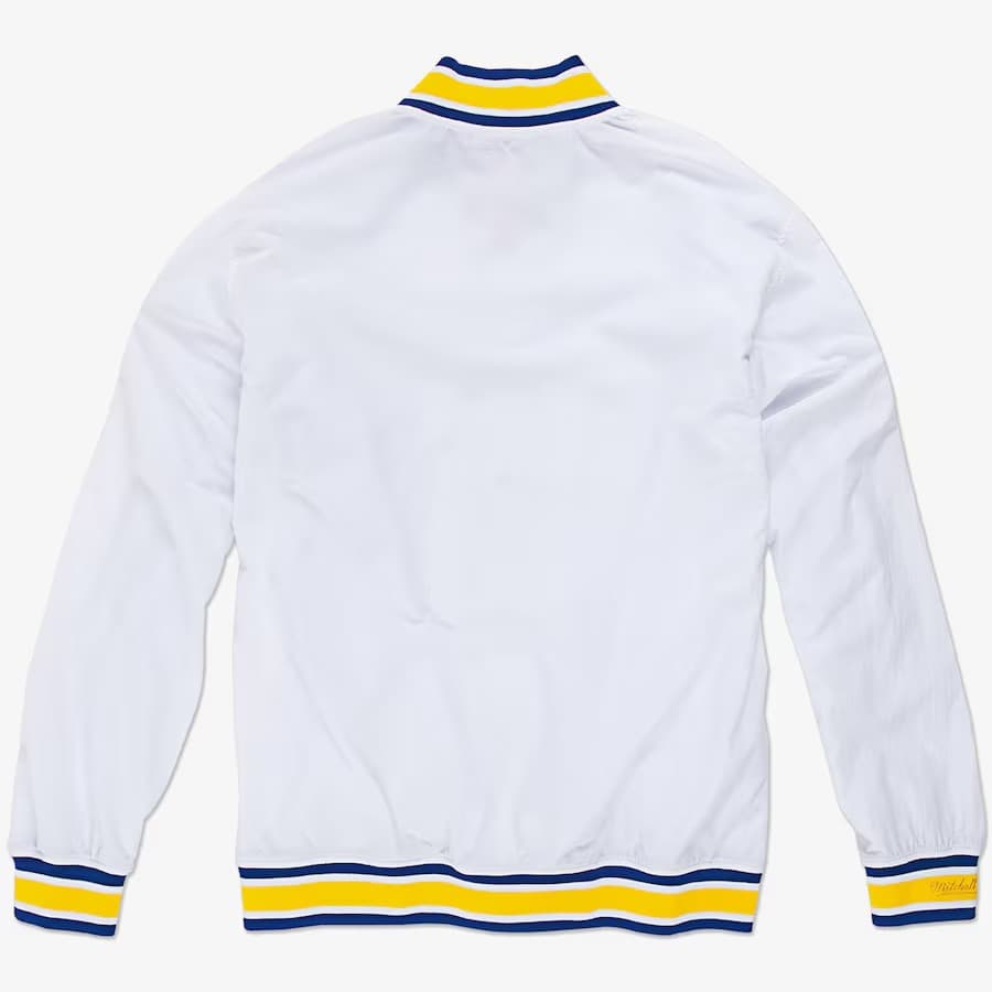 Бомбер Mitchell & Ness White Golden State Warriors 1996-97 Authentic Full-Snap Warm-Up Jacket