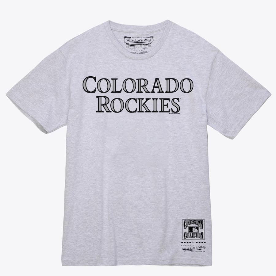 Футболка Mitchell & Ness Gray Colorado Rockies Wordmark T-Shirt