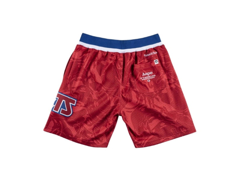 Спортивные шорты Aape x Mitchell & Ness New Jersey Nets Shorts Red