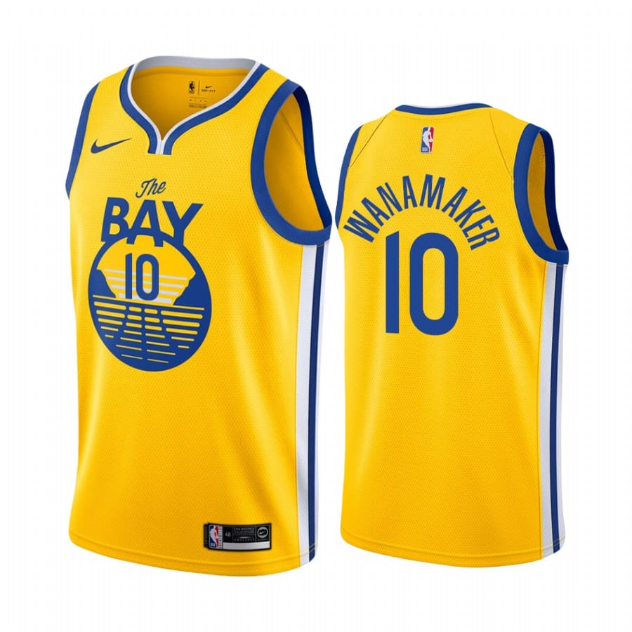Баскетбольная джерси 2020-21 Warriors #10 Bradley Wanamaker Statement Edition Gold Swingman Jersey