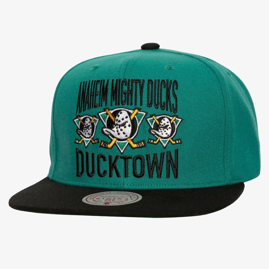 Бейсболка Mitchell & Ness Teal Anaheim Ducks City Love Vintage Snapback Hat