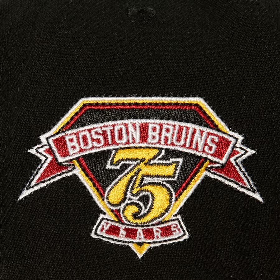 Mitchell-Ness-Black-Boston-Bruins-75th-Anniversary-Snapback-Hat-2