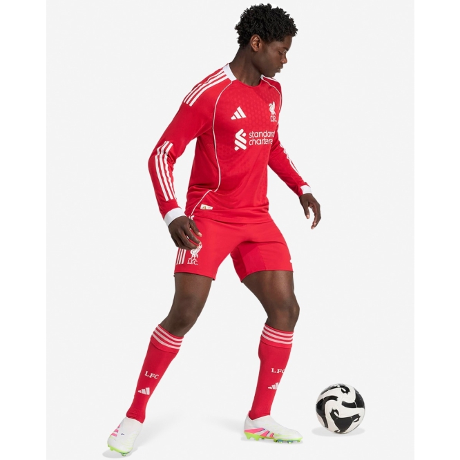 Футбольный лонгслив Liverpool FC adidas Mens 25/26 Authentic Home Long Sleeve Jersey