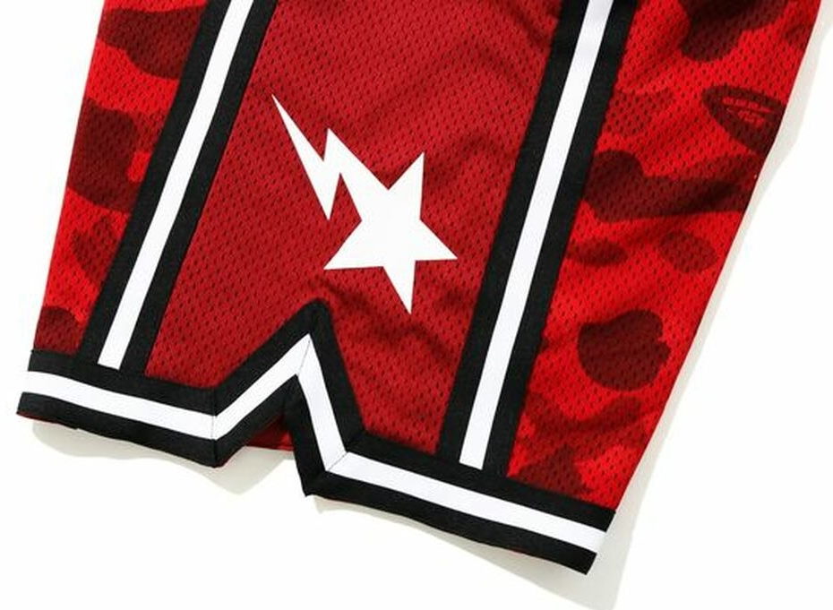Спортивные шорты BAPE Color Camo Wide Basketball Shorts Red
