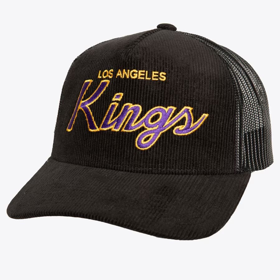 Бейсболка Mitchell & Ness Black Los Angeles Kings Times Up Trucker Adjustable Hat
