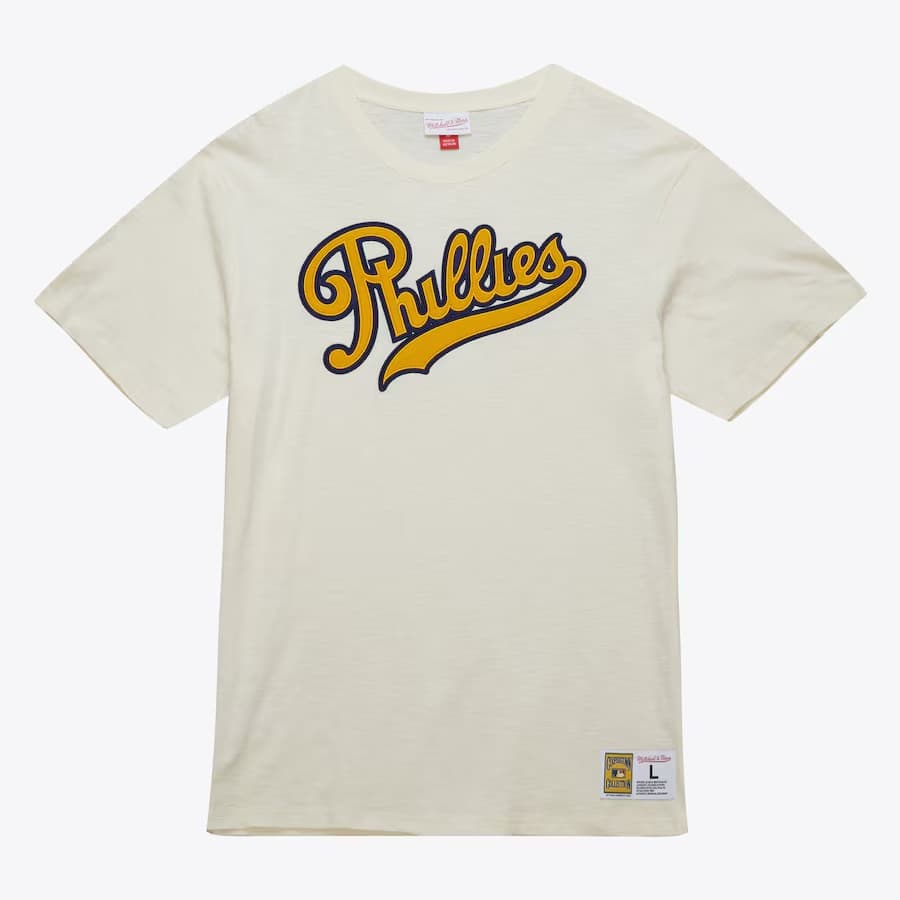 Футболка Mitchell & Ness Cream Yellow Philadelphia Phillies Heritage Vintage Slub T-Shirt