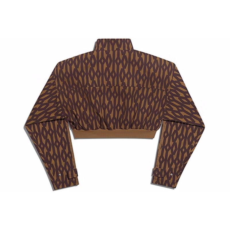 Куртка adidas Ivy Park Crop Monogram Track Jacket (Plus Size) Wild Brown/Night Red