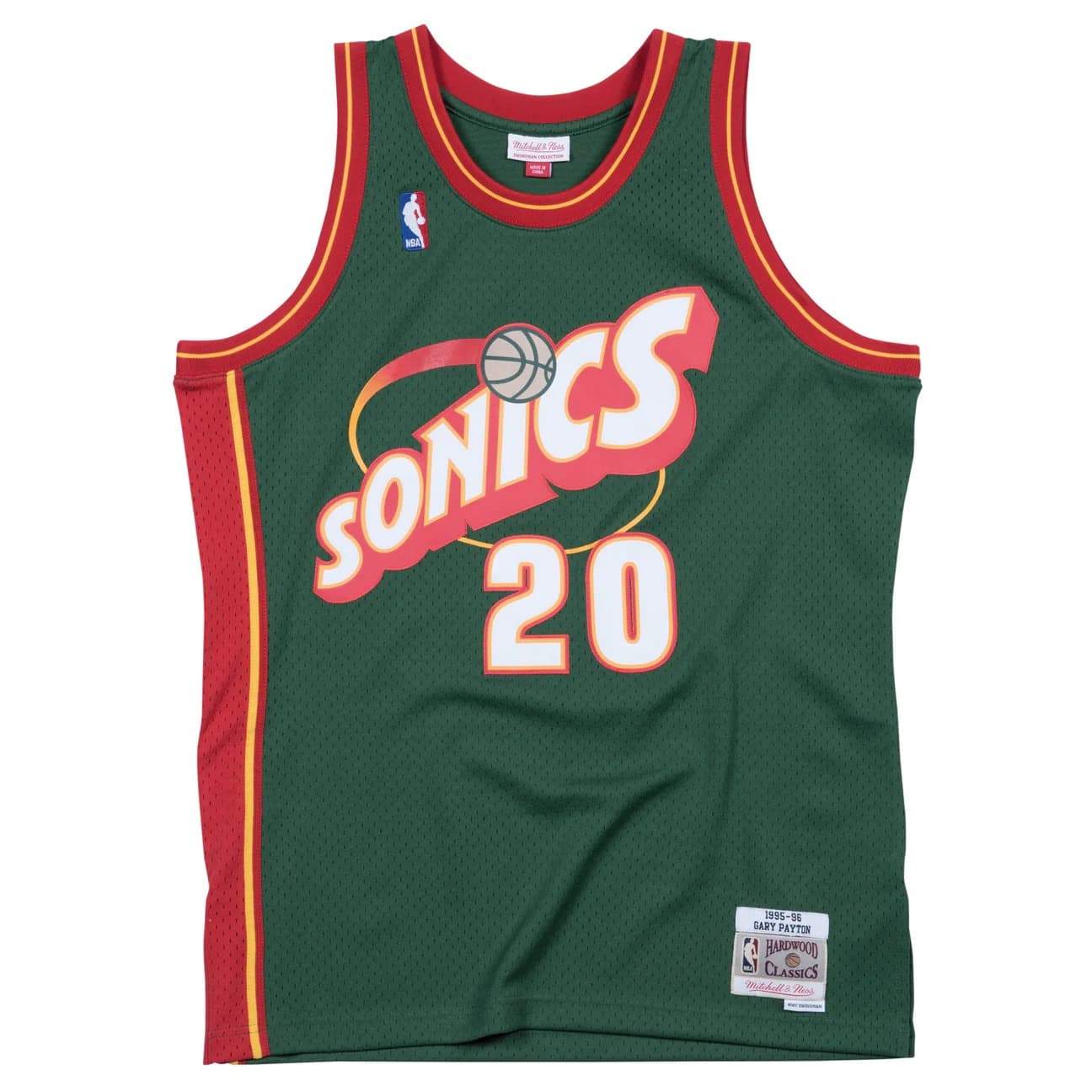 Баскетбольная джерси 1995-96 Seattle Supersonics Gary Payton #20 Swingman Hardwood Classics Green Jersey