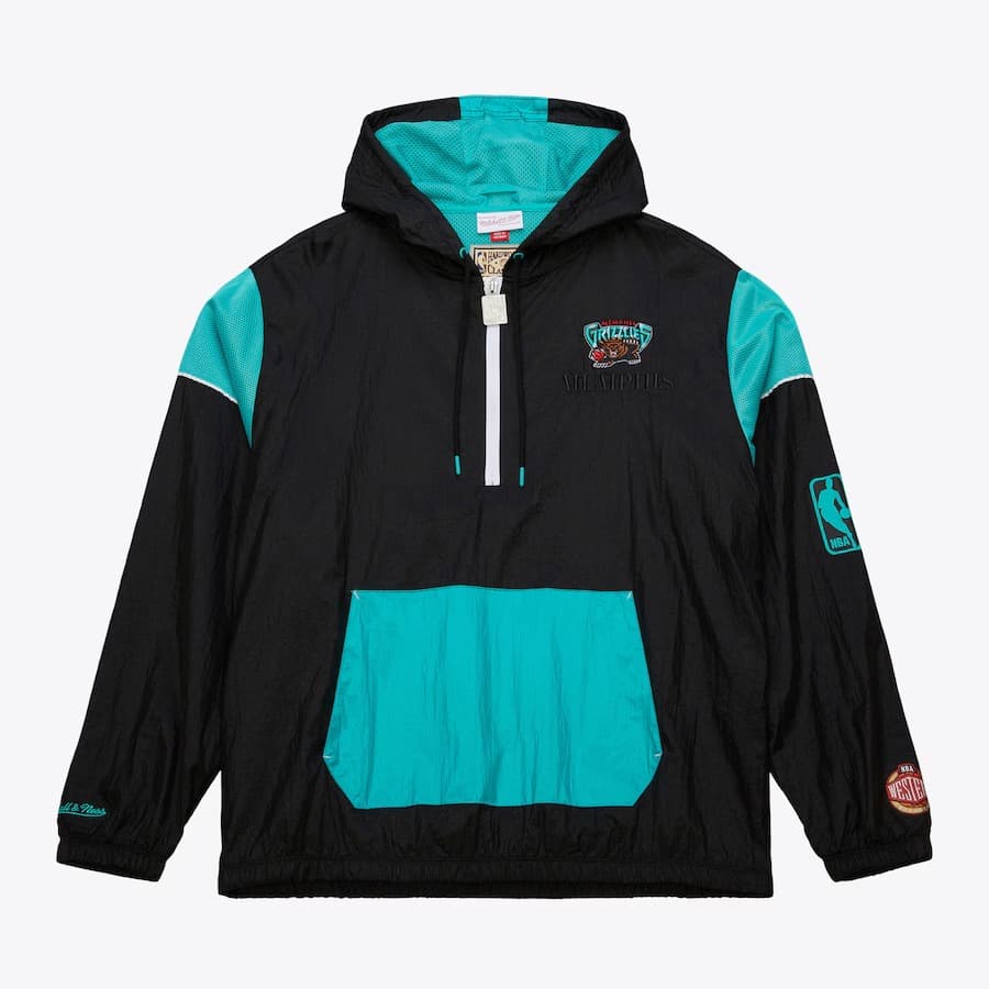 Mitchell-Ness-Black-Memphis-Grizzlies-Team-OG-3.0-Anorak-Quarter-Zip-Jacket