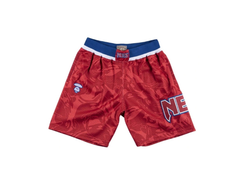 Спортивные шорты Aape x Mitchell & Ness New Jersey Nets Shorts Red