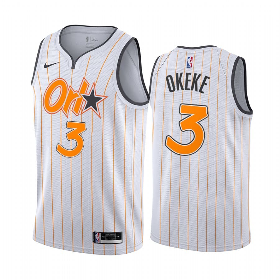 Баскетбольная джерси 2020-21 Orlando Magic #3 Chuma Okeke City Edition White Swingman Jersey