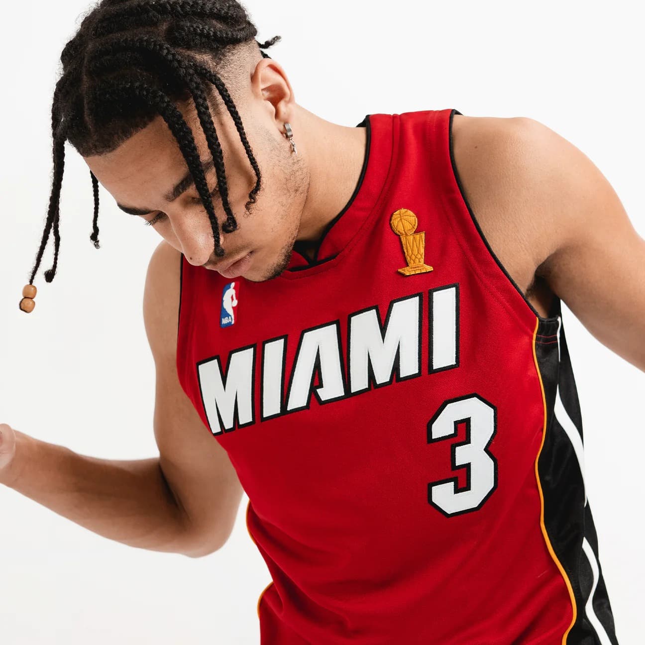 Баскетбольная джерси 2005-06 Miami Heat Dwyane Wade #3 Authentic Finals Hardwood Classic Red Jersey