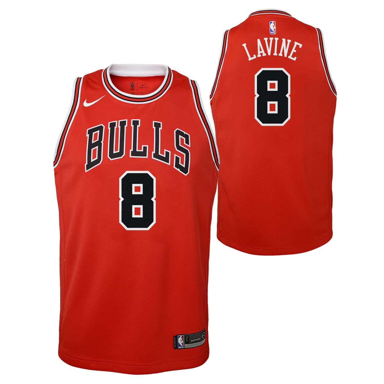 Баскетбольная джерси 2022-23 Chicago Bulls Zach Lavine #8 Youth Swingman Icon Edition Red Jersey