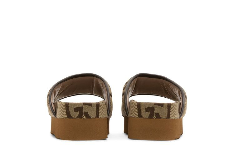 Кроссовки Gucci Wmns Jumbo GG Platform Slide 'Camel Ebony Monogram'