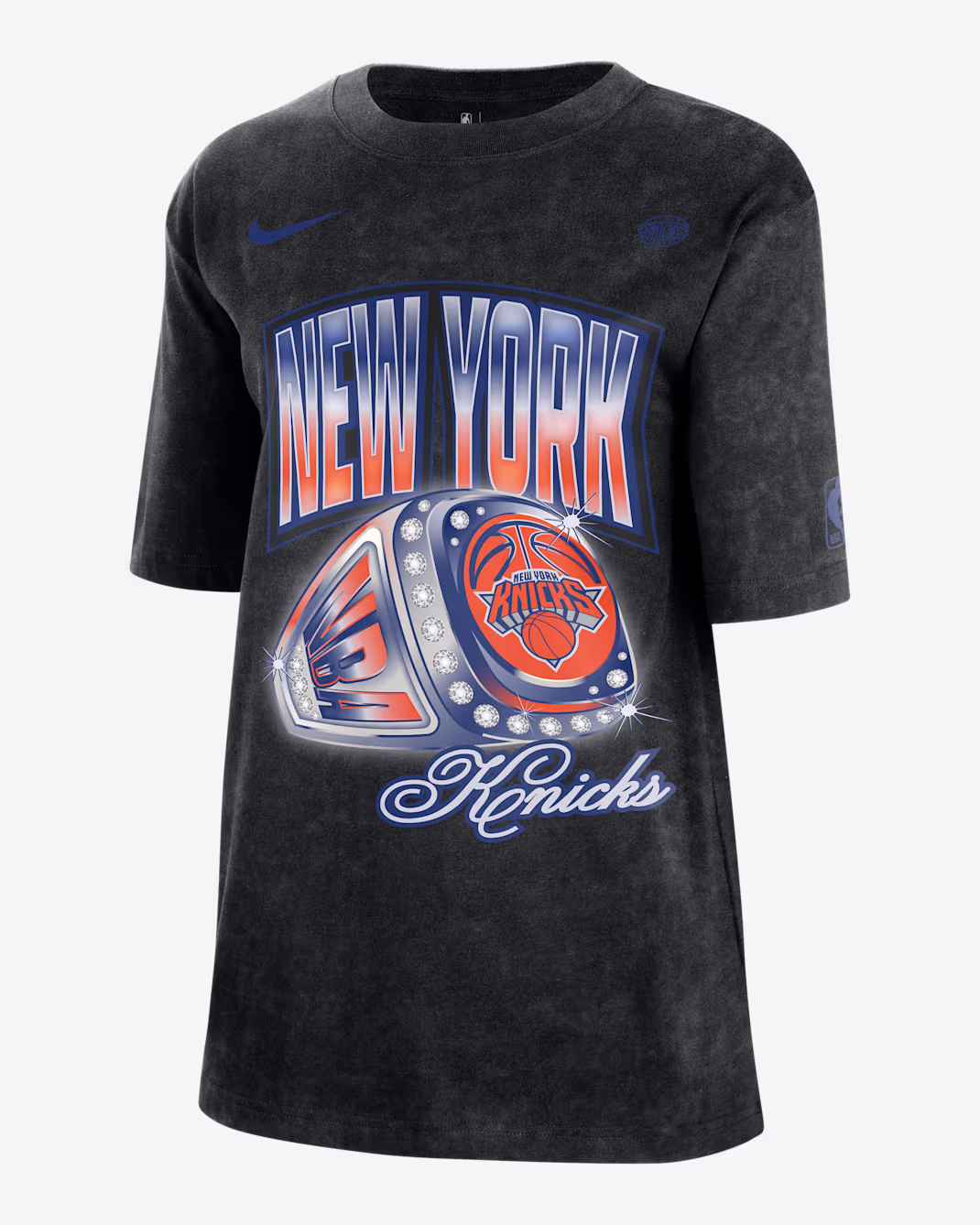 Nike-NBA-New-York-Knicks-Courtside-T-Shirt-Black