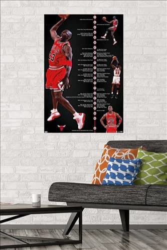 Настенный постер Michael Jordan Chicago Bulls Timeline NBA Wall Poster