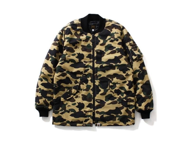 Куртка BAPE 1st Camo Long Length MA 1 Jacket Yellow